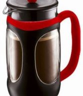 Bodum Young Press Shock Resistant French Press Coffee Maker, 1.0-Liter, 34-Ounce, Red/Black